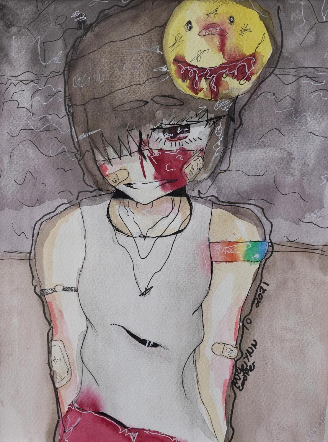 Angelena-Cooper_Bloody-Band_2nd-Place_050721_cordovan_art-show_submissions-197
