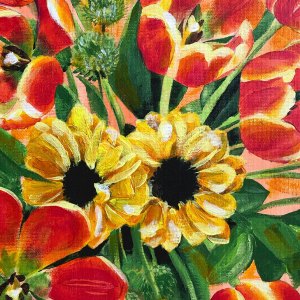 Sunflowers-Tulips-acrylic