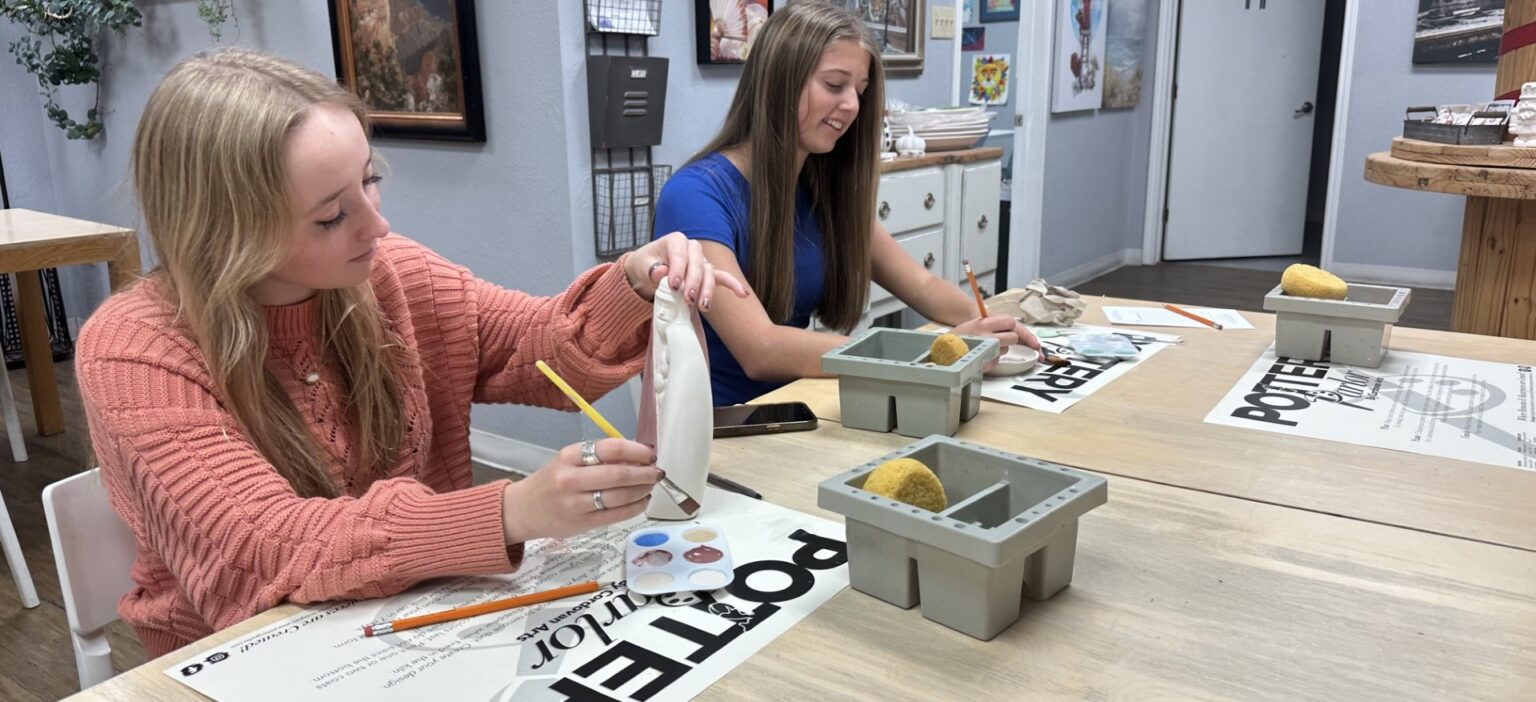 Pottery Parlor_friends painting pottery2