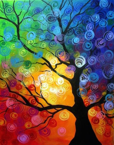 Colorful Silhouette Tree