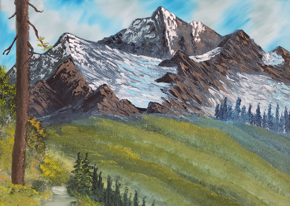 Bob Ross Mountain Glory Art Print Painting Mural Poster 36x54 inch 