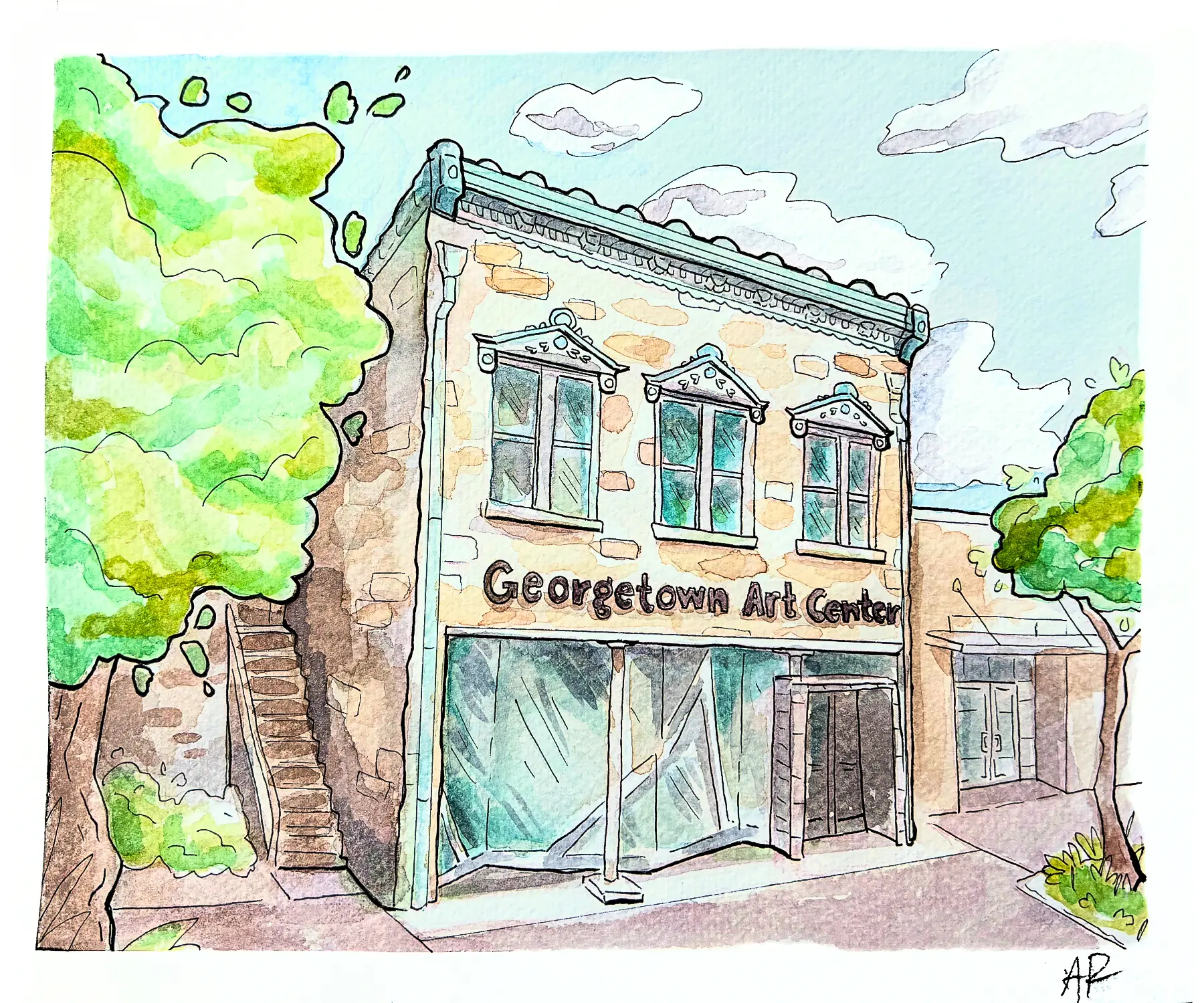 Georgetown Drawing Front of Building