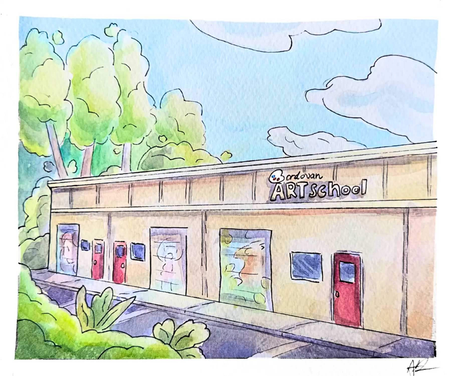 Round Rock Drawing Front of Building